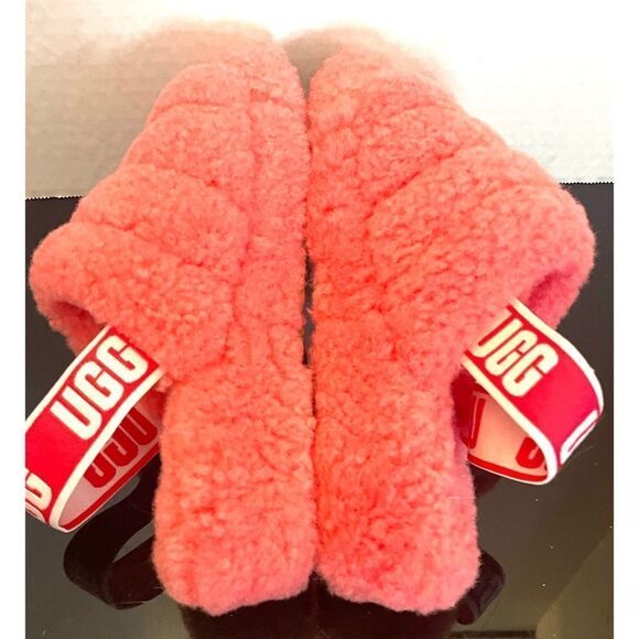 UGG Australia Women's Fluff Yeah Slide Slipper 1095119 Red Currant WMS Size 5 - Picture 4 of 11